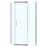 Душевое ограждение Loranto NEO 90x90x195 прозрачное закаленное стекло 8 мм, Easy clean, профиль серебро, без поддона (CS-22108) &mdash; 