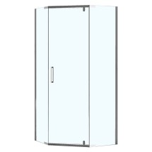 Душевое ограждение Loranto NEO 90x90x195 прозрачное закаленное стекло 8 мм, Easy clean, профиль серебро, без поддона (CS-22108) &mdash; 