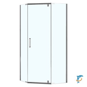 Душевое ограждение Loranto NEO 90x90x195 прозрачное закаленное стекло 8 мм, Easy clean, профиль серебро, без поддона (CS-22108)  (CS-22108)