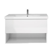 Тумба для комплекта Dreja PERFECTO 70 подвесная, белый глянец — 