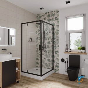 Душевое ограждение Niagara NG 6802-08 Black (100х100х190)  (68020811BLACK)