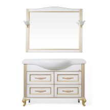 Комплект мебели ValenHouse Эллина 120 без пенала ясень, белый, патина золото — 