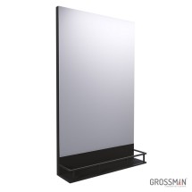 Зеркало Grossman МЕТРИС-50 см в раме с полочкой черное — 
