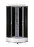 Душевая кабина LORANTO CS-6680-25 G 80х80х215 прозрачное стекло 4мм, поддон 25 см, черная &mdash; 