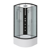 Душевая кабина Niagara Classic NG-6709-14BKTG (100х100х210)высокий поддон (45см) черный, стекло прозрачное &mdash; 