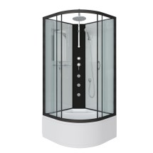 Душевая кабина Niagara Classic NG-6709-14BKTG (100х100х210)высокий поддон (45см) черный, стекло прозрачное &mdash; 