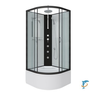 Душевая кабина Niagara Classic NG-6709-14BKTG (100х100х210)высокий поддон (45см) черный, стекло прозрачное (67091414BKTG)