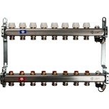 Stout Коллектор из нержавеющей стали без расходомеров, с клапаном вып. воздуха и сливом 8 вых. — 