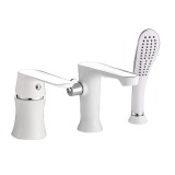 Смеситель для ванны HAIBA HB80804 на борт, 3 отверстия, латунь белый/хром — 