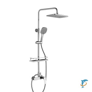 Смеситель Rossinka RS27-45 для душа с регулируемой высотой штанги и лейкой "Тропический дождь"  (RS27-45)