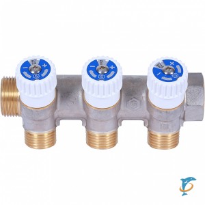 STOUT Коллектор распределительный 3/4", 3 отвода 1/2" плоское уплотнение  (SMB 6852 341203)