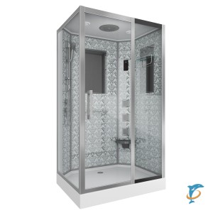 Душевая кабина NG-7711WR (900x1200х2150) низкий поддон стенки белые  (7711WR)