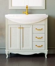 Тумба с раковиной ValenHouse Эллина 80 слоновая кость, фурнитура золото — 
