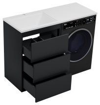 Тумба Brevita Grafit 60 под стиральную машину с раковиной Гавана 120 левая, графит — 