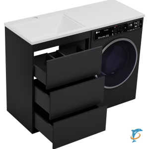 Тумба Brevita Grafit 60 под стиральную машину с раковиной Гавана 120 левая, графит (GRA-01060-013Я+Misty_5216120)
