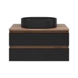 Тумба с раковиной Brevita Dakota 60 подвесная, черная &mdash; 