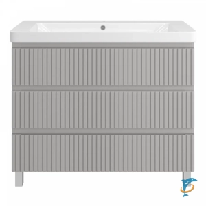 Тумба с раковиной Brevita Victory 105 (серый шелк)  (VIC-07105-50-03Я+Misty_11105-KL)