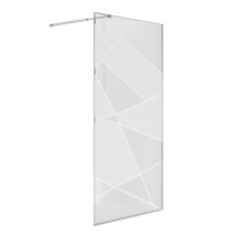 Душевая перегородка Niagara Nova NG-660-12 (120х195) хром, стекло прозрачное с рисунком &mdash; 