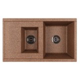 Мойка для кухни из литого мрамора Aquaton Делия 87 терракотовый 1A716232DE270 — 
