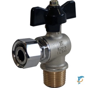 Stout Кран шаровой с накидной гайкой угловой, НР/накидная гайка, ручка бабочка 1/2x1/2 (SVB-0010-000015)