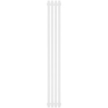 Стальной трубчатый радиатор STOUT TUBE QUADRO 4 секции нижнее центральное подключение QV40-1750-4 CU RAL1T104S9016 (белый муар), STQV4017504CURAL1T104S9016 &mdash; 