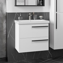 Тумба с раковиной Misty Ненси 60 подвесная белая — 