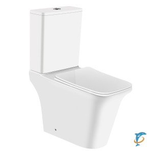 Унитаз напольный Azario AVERO 660x360х820 безободковый в комплекте с бачком, смывным механизмом Geberit и сиденьем микролифт (AZ-3121-G) (AZ-3121-G)