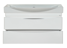 Тумба с раковиной Misty Элвис 105 подвесная с 2 ящ. белая эмаль — Тумба для комплекта Misty Элвис  105  - Тумба напольная с 2 ящ. белая эмаль П-Элв01105-0112Я