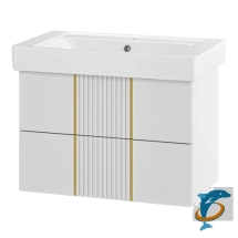 Тумба с раковиной Brevita Vega 80 подвесная (белая) — 