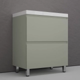 Тумба с раковиной напольная Style Line  Манхэттен 70, олива — Тумба с раковиной Style Line напольная Ассоль 70 (2 ящ.) (раковина Комо 70, Люкс аквамарин, PLUS) ЛС-00000317 + UM-COM70-1