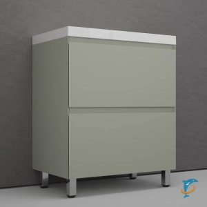 Тумба с раковиной напольная Style Line Манхэттен 70, олива (ЛС-00002376+СС-00002466)
