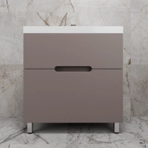 Тумба с раковиной Style Line Матис 80 напольная, тауп темныйо — Зеркало Style Line Лотос 800 Шелк зебрано ЛС-00000488