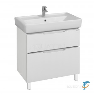 Тумба с раковиной Aquaton Дакота 80 белая, выбеленное дерево (1A202901DAAY0 + Aquaton_1WH302084)