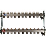 Stout Коллектор из нержавеющей стали без расходомеров, с клапаном вып. воздуха и сливом 10 вых. &mdash; 