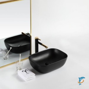 Раковина накладная керамическая, прямоугольная, чёрная матовая, BB1302-H301, 500x400x140 (BB1302-H301)