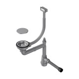 Арматура OMOIKIRI для одночашевых моек с прямоугольным переливом, декоративной решеткой и декоративной наклад, нержавеющая сталь  &mdash; 