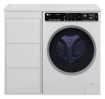 Тумба для комплекта Brevita Grafit 40 с 3 ящиками под стиральную машину, белая — 