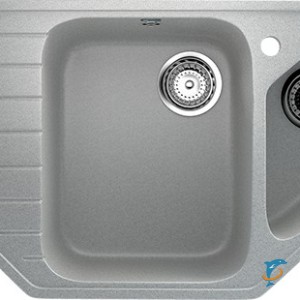 Угловая двухсекционная мойка с отверстием под смеситель ULGRAN U-409 серый (U-409-310)