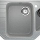 Угловая двухсекционная мойка с отверстием под смеситель ULGRAN U-409 серый  (U-409-310)