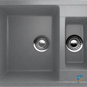 Двухсекционная реверсивная мойка ULGRAN U-106 графитовый  (U-106-342)