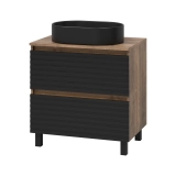 Тумба с раковиной Brevita Dakota 70 напольная, черная &mdash; 