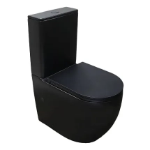 Унитаз-компакт Azario Cobalt-Black 610x360x805 напольный, безободковый, система смыва "скрытое Торнадо", с быстросъемным сиденьем "Микролифт", черный матовый (AZ-6089A-MB) &mdash; 