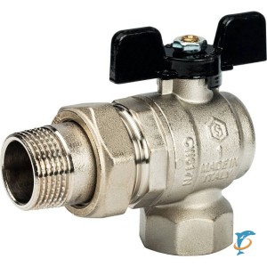Кран Stout шаровой полнопроходной угловой, ВР/НР, ручка бабочка 1, американка  (SVB-0008-000025)