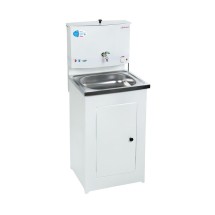 Дачный умывальник &quot;Акватекс&quot; (бак антикорроз. с ЭВН + мойка нерж. сталь) белый — 