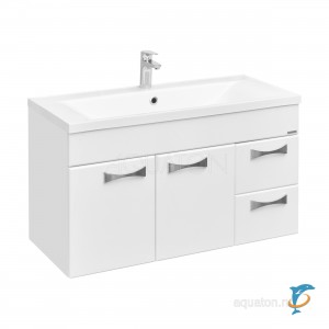 Тумба с раковиной Aquaton Диор 100 белая  (1A167701DR010 + Aquaton_1A70473KPR010)