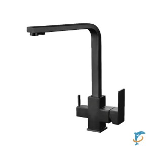 Смеситель для кухни HAIBA HB76803-7 с подключением фильтра, нержавеющая сталь, черный  (HB76803-7)