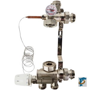 Насосно-смесительный узел ROMMER с термостатической головкой с выносным датчиком , без насоса  (RDG-0120-009000)
