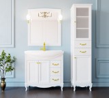 Комплект ValenHouse Эллина 80 белый с пеналом, фурнитура золото — 