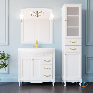 Комплект ValenHouse Эллина 80 белый с пеналом, фурнитура золото  (E80_KПБЗ)