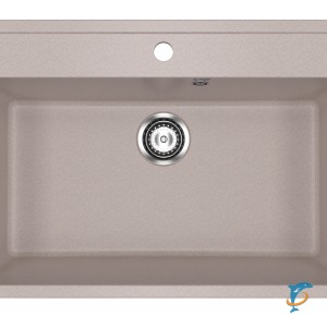 Односекционная мойка с отверстием под смеситель ULGRAN U-600 песочный  (U-600-302)